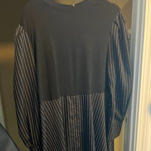 1X SHEIN BLACK AND WHITE PIN STRIPED DRESS (FREE SHIPPING)